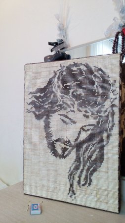 картина из спичек "Иисус"