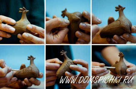 Свистулька «птичка» из глины своими руками